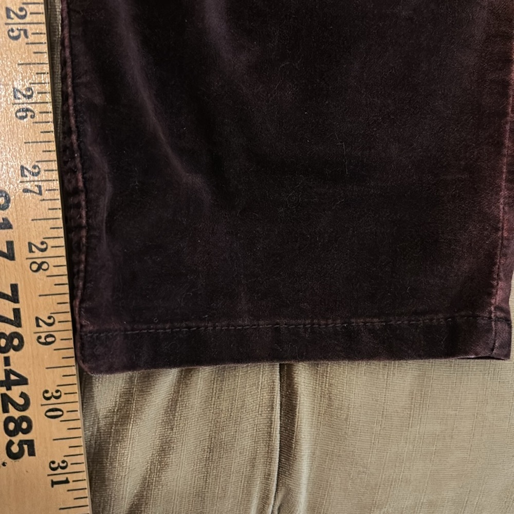 Zerres Burgundy Velvet Jeans Size US16 Stretch High Waist Straight Leg - Picture 15 of 15
